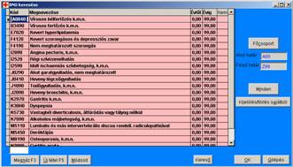 BNO kiv�laszt�sa keres�s seg�ts�g�vel : h�ziorvosi szoftver, csal�dorvosi program, orvosi programok, foglalkoz�seg�szs�g�gyi rendszer